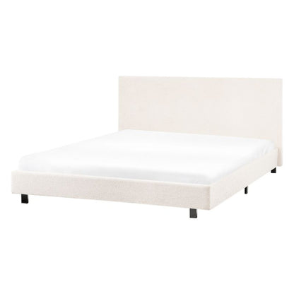 Polstret Seng Boucle Albi 140x200 cm Hvid