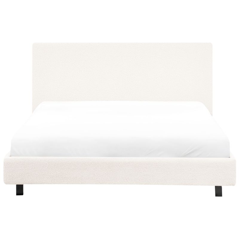 Polstret Seng Boucle Albi 140x200 cm Hvid