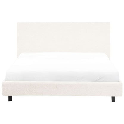 Polstret Seng Boucle Albi 140x200 cm Hvid