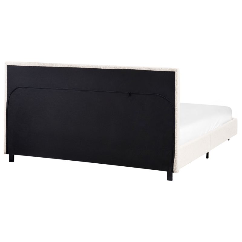 Polstret Seng Boucle Albi 140x200 cm Hvid
