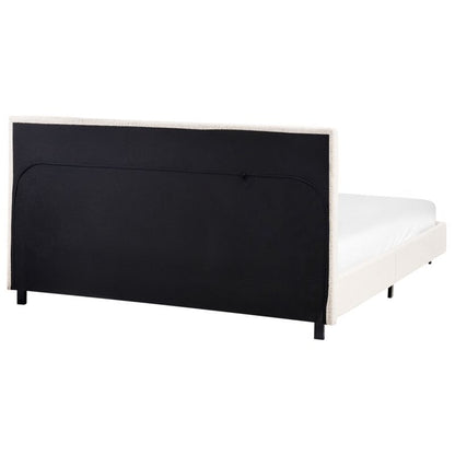 Polstret Seng Boucle Albi 140x200 cm Hvid