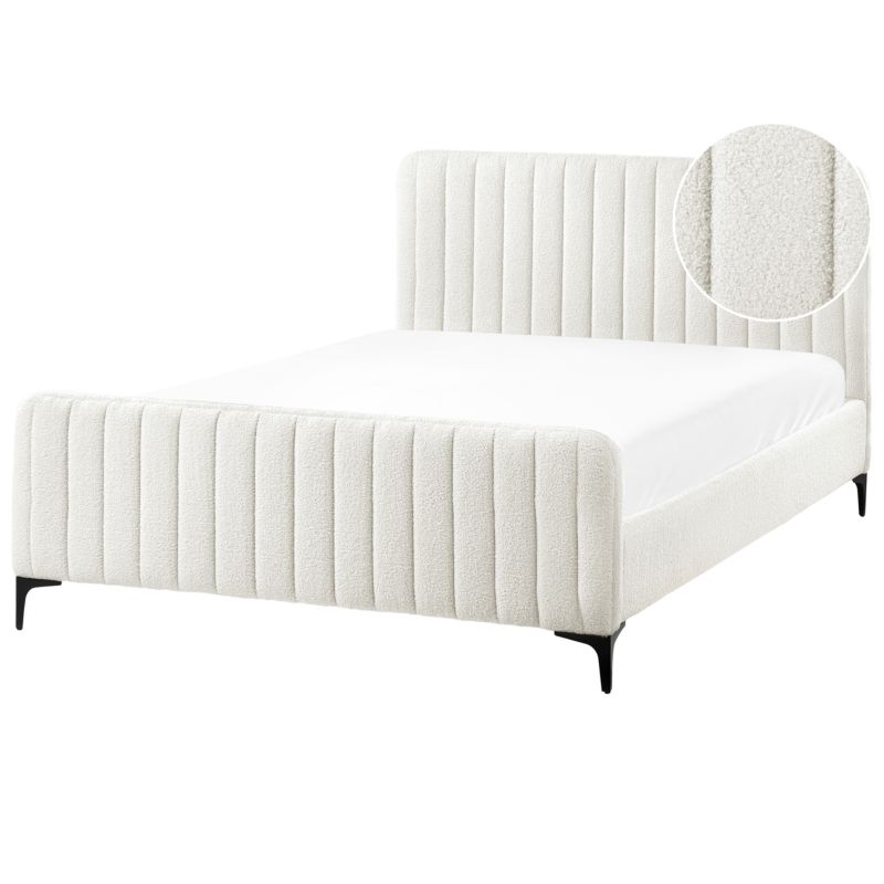 Senge Boucle Lunan 140x200 cm Hvid