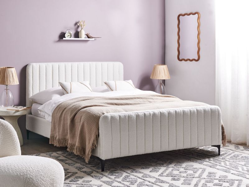 Senge Boucle Lunan 140x200 cm Hvid