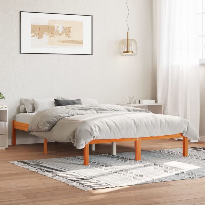 Træseng 140x200 cm Brun WM-844857