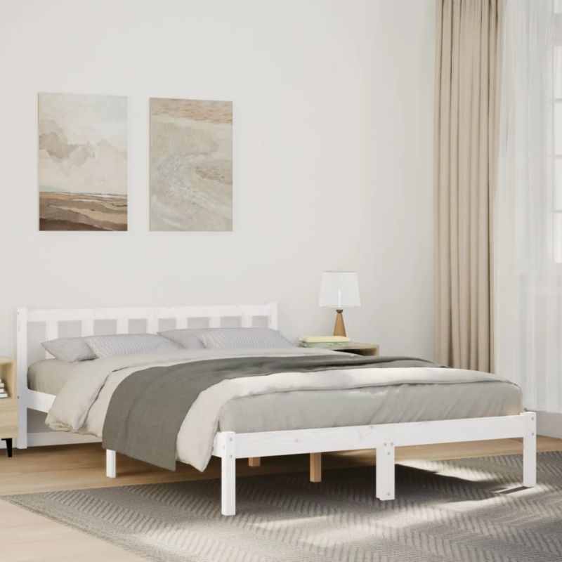 Træseng 140x220 cm Hvid WM-852449