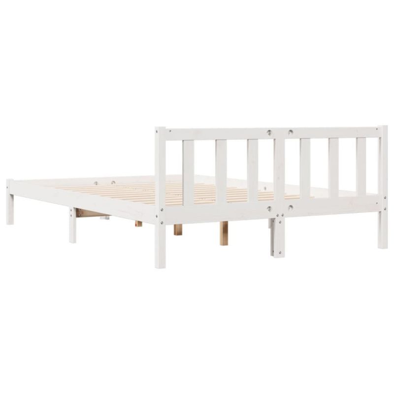 Træseng 140x220 cm Hvid WM-852449