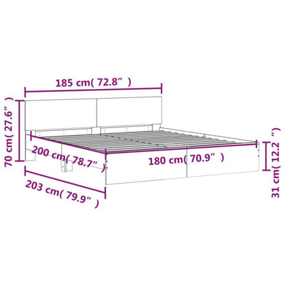 Træseng 180x200 cm Hvid WM-3207462