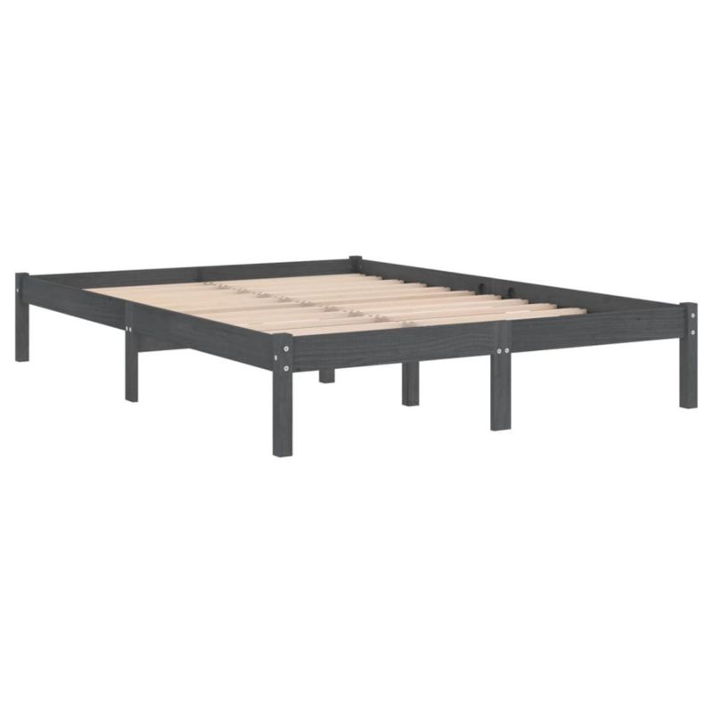 Træseng 200x200 cm Grå 5906452264197