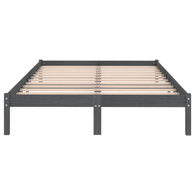 Træseng 200x200 cm Grå 5906452264197