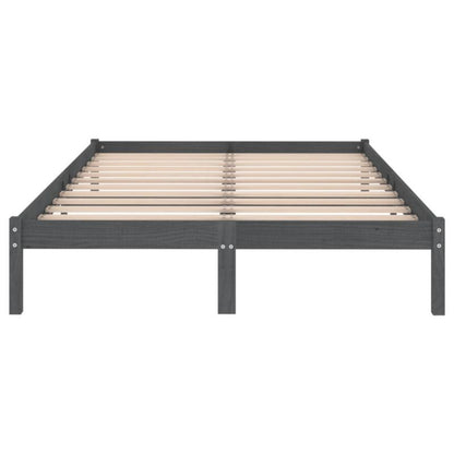 Træseng 200x200 cm Grå 5906452264197