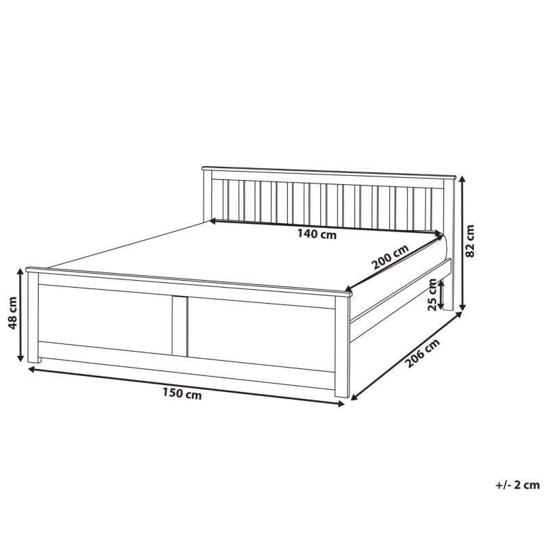 Seng Olendon 140x200 cm Hvid Fyrretræ