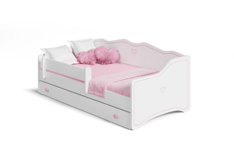 Børneseng EMMA 160x80 cm Hvid med Rosa