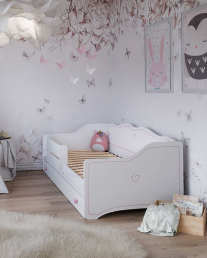 Børneseng EMMA 160x80 cm Hvid med Rosa