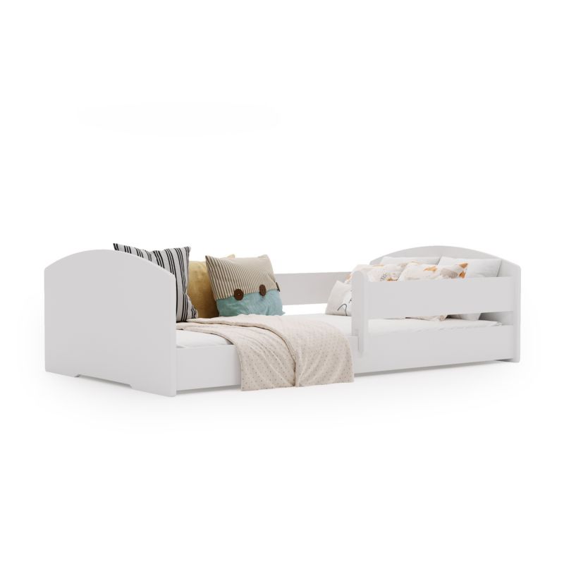 Børneseng KOBI Montessori LEO 160x80 Lav Seng med Madras og Gelænder