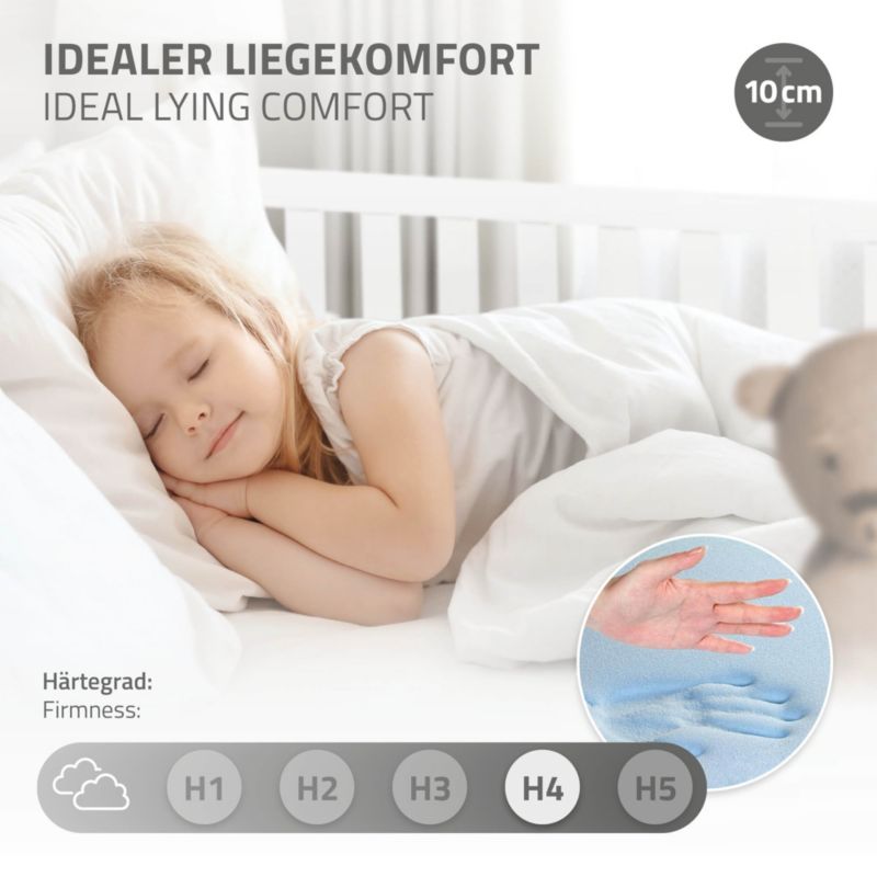 Børneseng ML Design 70x140 cm Hvid med Madras Gulv Montessori