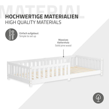 Børneseng ML Design 90x200 cm Hvid Gulvmodel Montessori