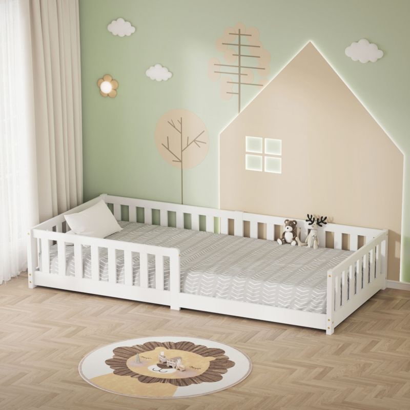 Børneseng ML Design 90x200 cm Hvid Gulvmodel Montessori