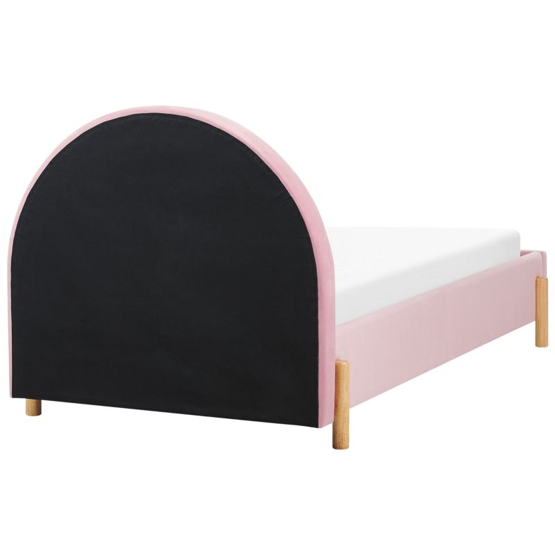Børneseng Velour Anet 90x200 cm Lyserød