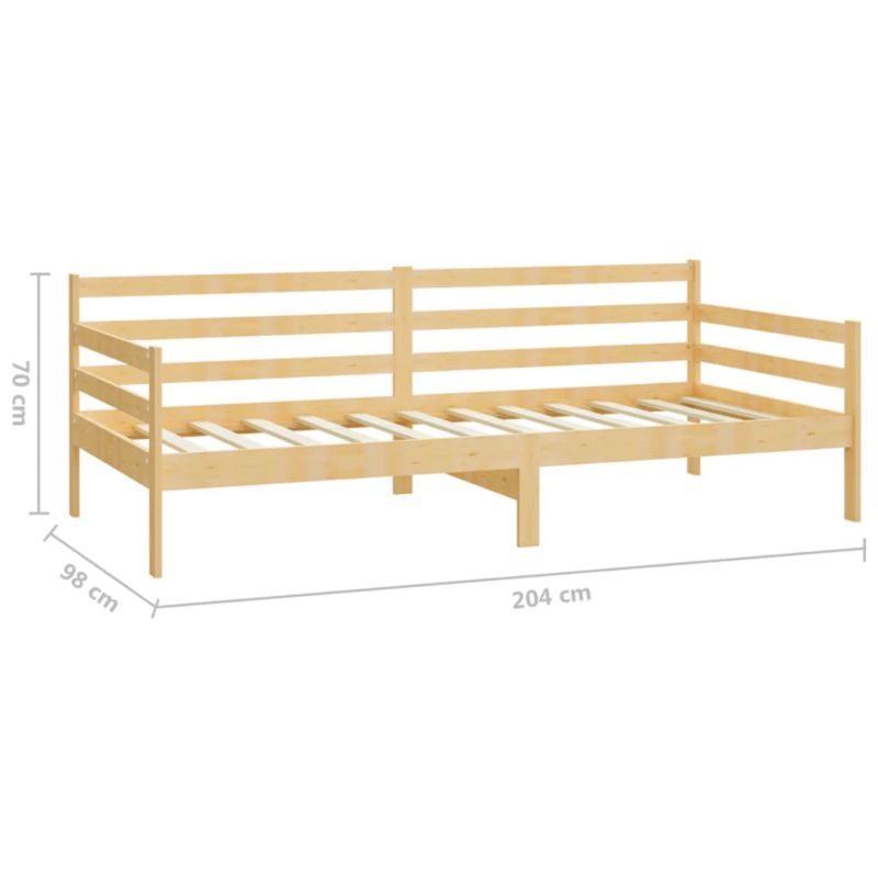 Dagbriksseng 204x98x70 cm Fyrretræ Multifunktionel