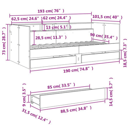 Dagseng 90x190 cm Hvid