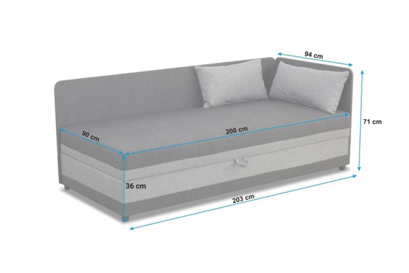 Enkeltseng Bonni Hirek Eko 90x200 cm Grå