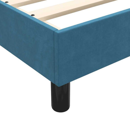 Kontinentalseng 213x83 cm Mørkeblå Velour