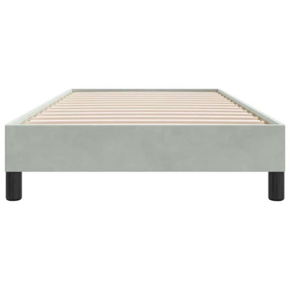 Kontinentalseng 100x210 cm Lys Grå Fløjl Med Lægtespænde