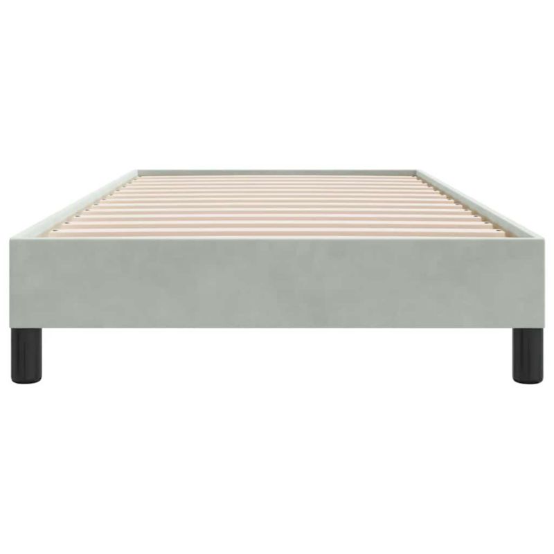 Kontinentalseng 100x210 cm Lys Grå Fløjl Med Lægtespænde