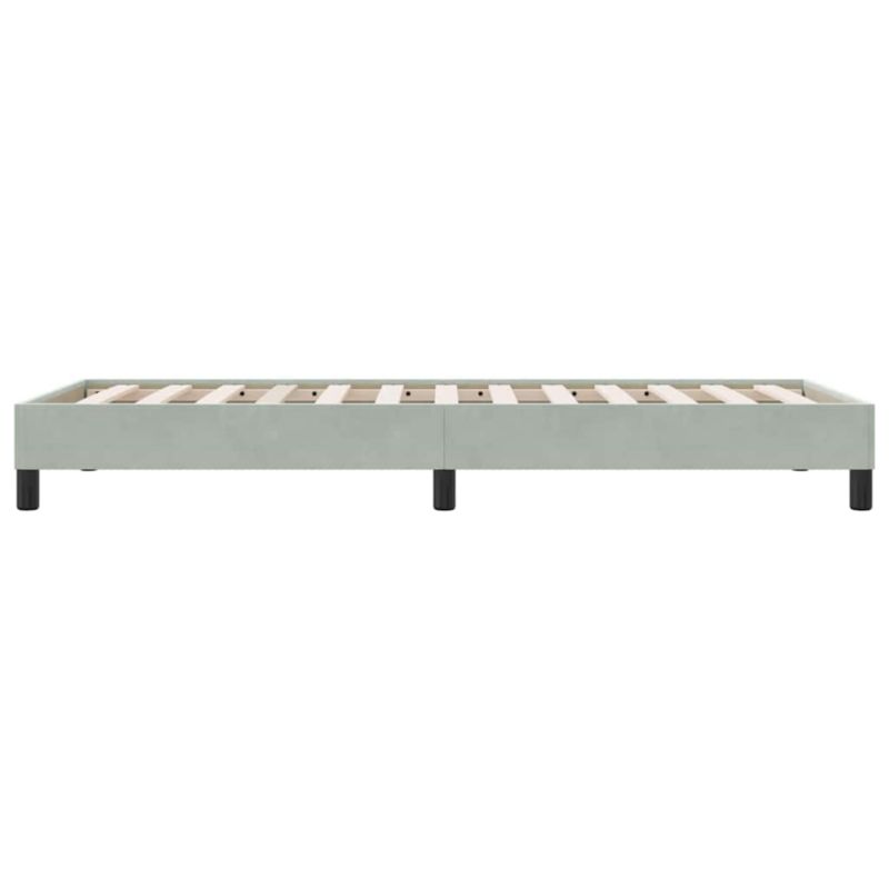 Kontinentalseng 100x210 cm Lys Grå Fløjl Med Lægtespænde