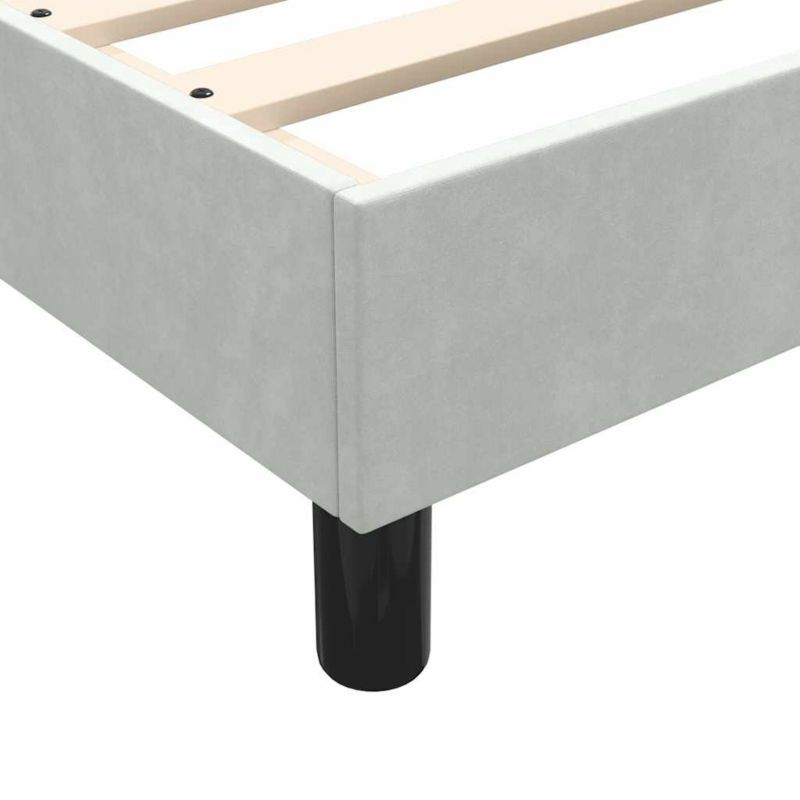 Kontinentalseng 100x210 cm Lys Grå Fløjl Med Lægtespænde