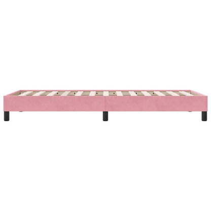 Kontinentalseng i Fløjl 213x103x25 cm Rosa