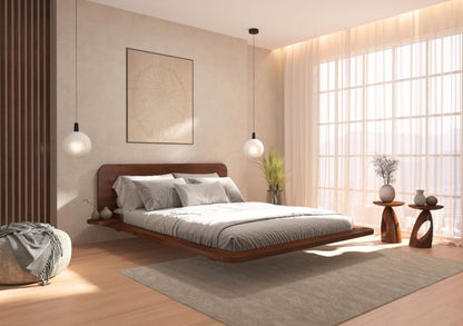 Svævende Bøgetræsseng JAPANDIC 180x200 Valnød