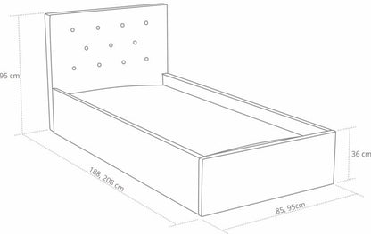 Ungdomsseng Bonni Star 80x180 cm Hvid