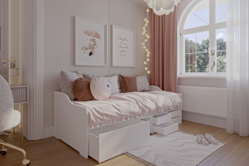 Ungdomsseng Julia 200x90 cm Hvid