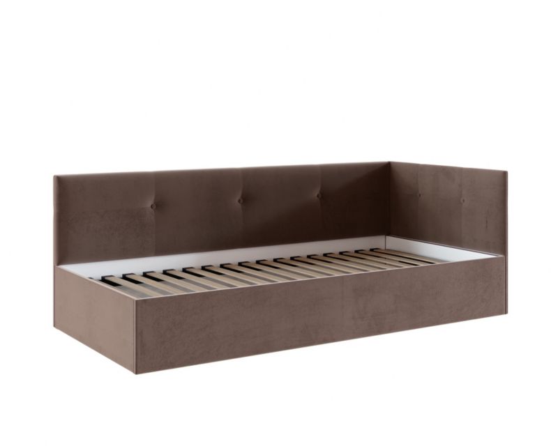 Polstret Ungdomsseng FDM FREDDY 90x200 Brun med Løfteamadr