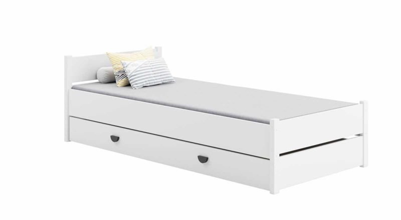 Seng Marcel 200x90 cm Hvid med Opbevaringsskuffe