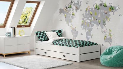 Seng Marcel 200x90 cm Hvid med Opbevaringsskuffe
