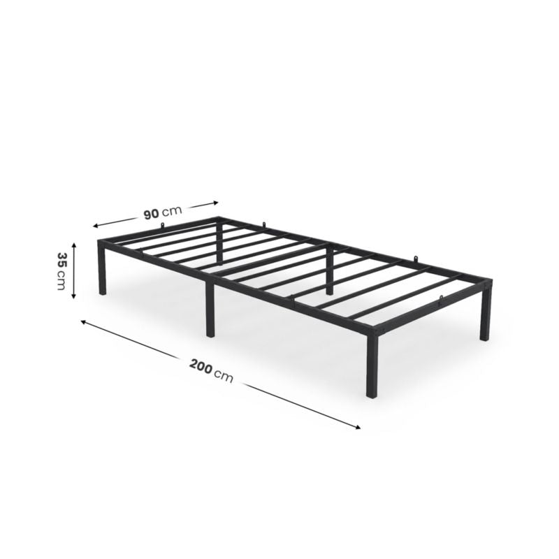 Metalseng AKORD 90x200 cm Sort