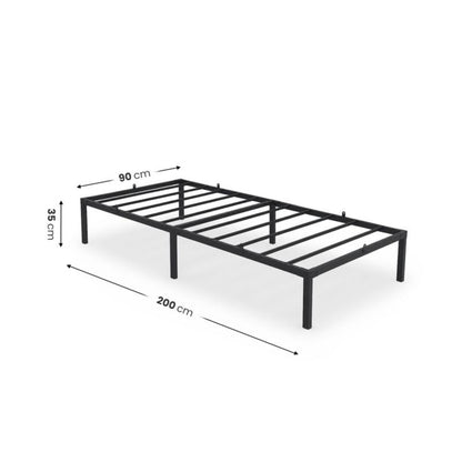 Metalseng AKORD 90x200 cm Sort
