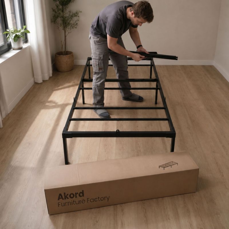 Metalseng AKORD 90x200 cm Sort