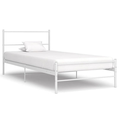 Metalseng med elastiske lægter 200x90 cm Hvid