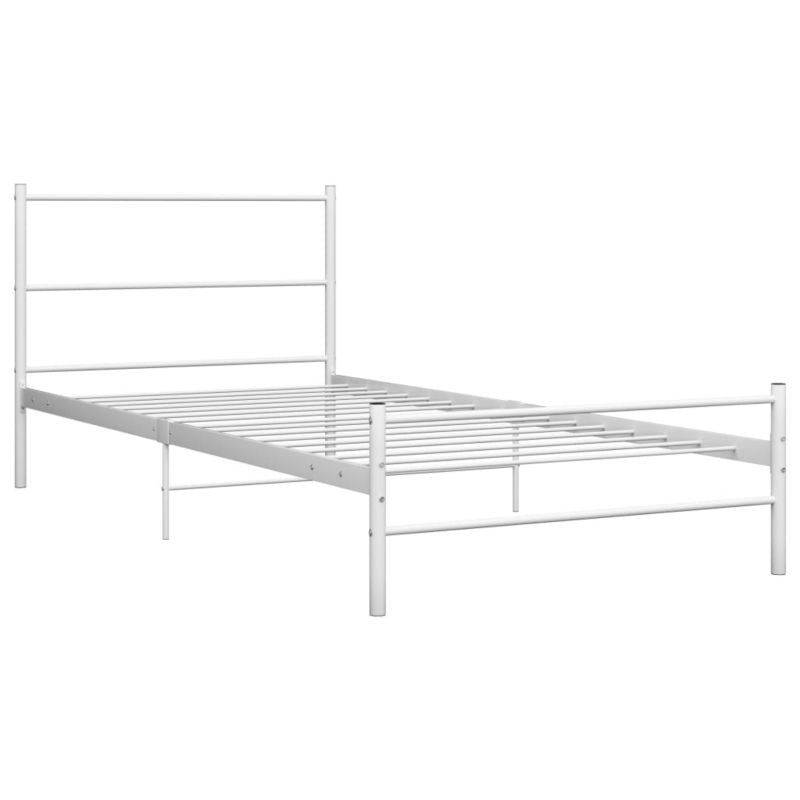 Metalseng med elastiske lægter 200x90 cm Hvid