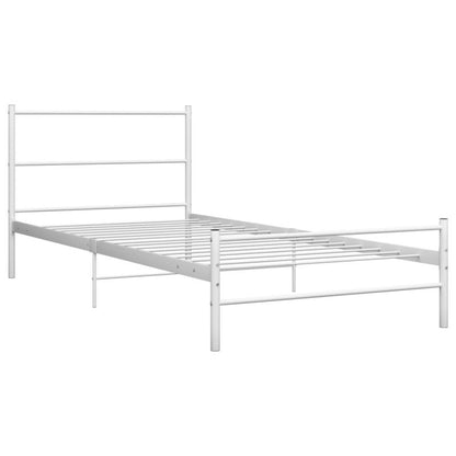 Metalseng med elastiske lægter 200x90 cm Hvid