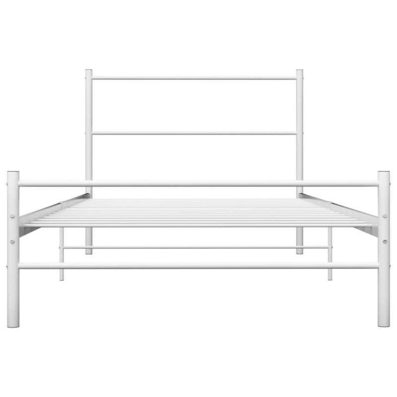 Metalseng med elastiske lægter 200x90 cm Hvid