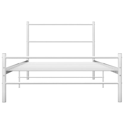 Metalseng med elastiske lægter 200x90 cm Hvid