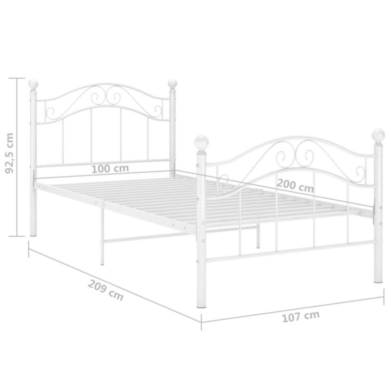 Metalseng 100x200 cm Hvid WM-324992