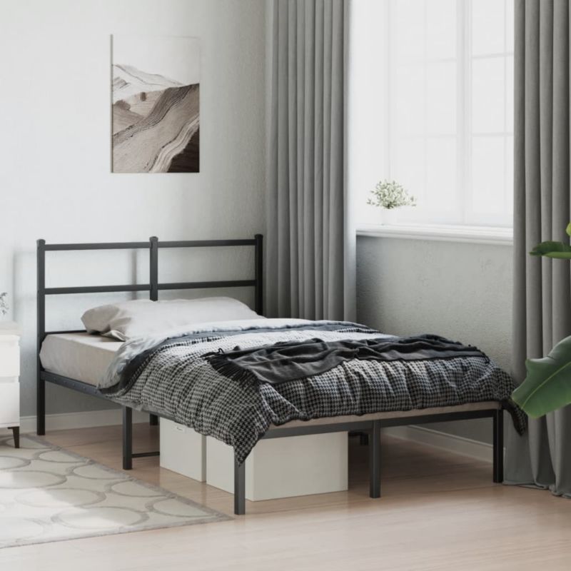 Metalseng 120x190 cm med Gavl Sort