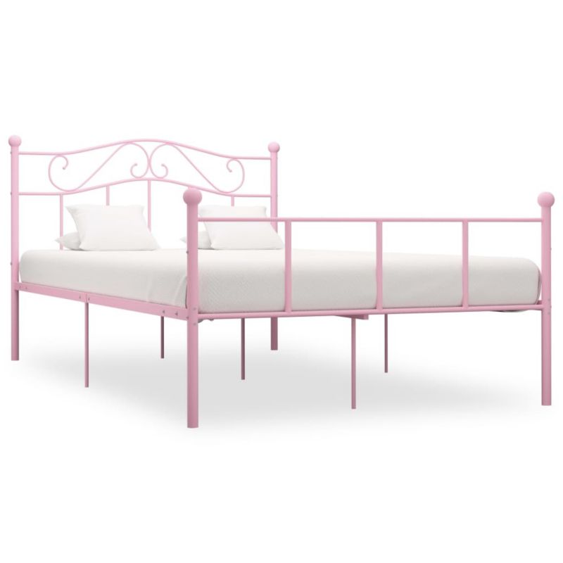 Metalsenge 140x200 cm Rosa