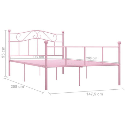 Metalsenge 140x200 cm Rosa