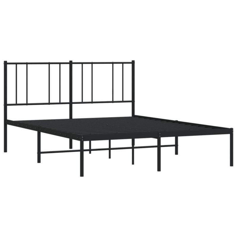 Metalseng 160x200 cm med Gavl Sort